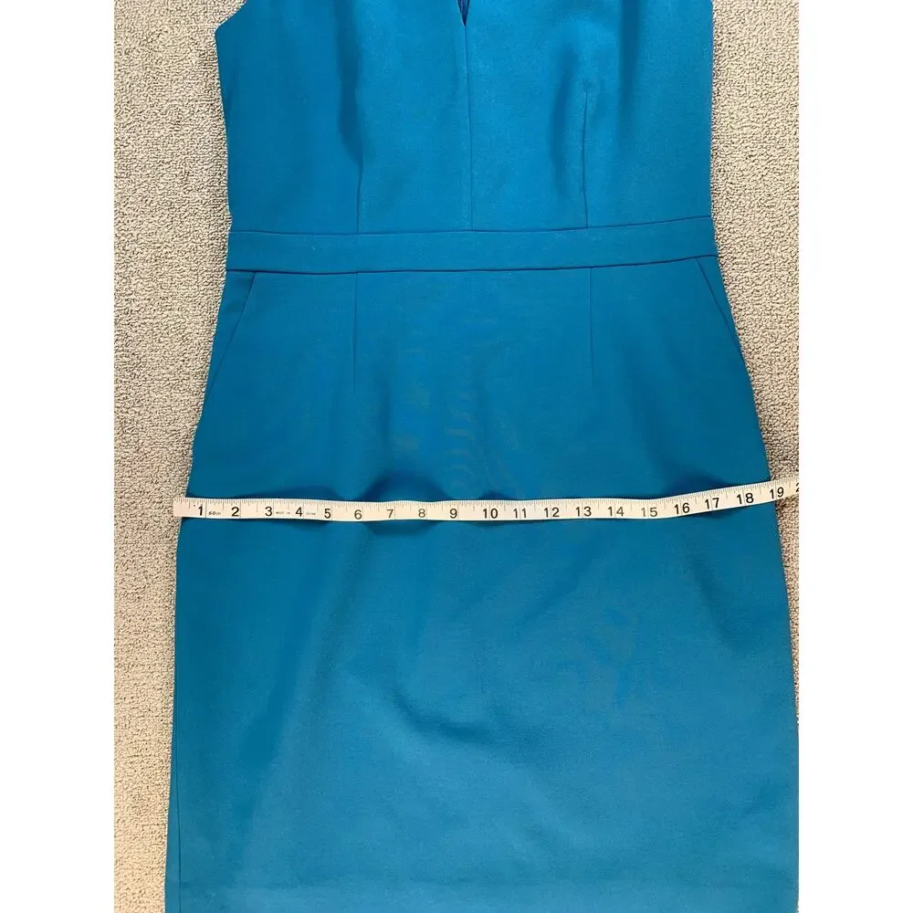 J. Crew Dres Suiting Mini‎ Sheath Career Business Classic Teal Blue Size 8
